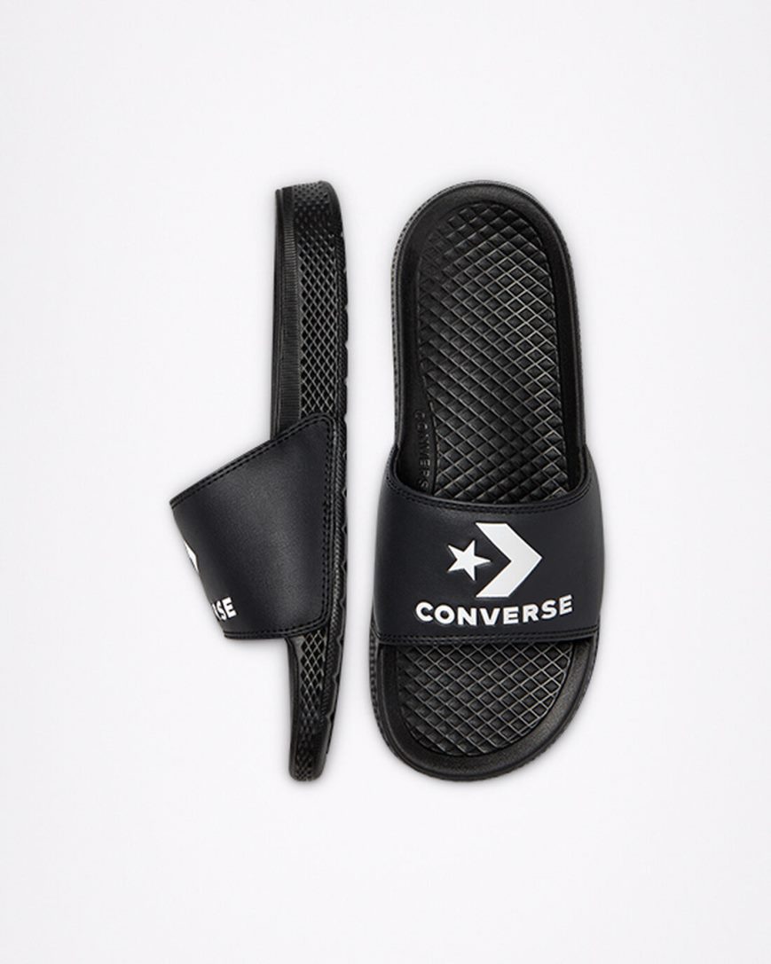 Women's Converse All Star Slides Black / White / Black | AU 6C854E